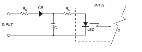6N138低电流光耦合器输入电路概念